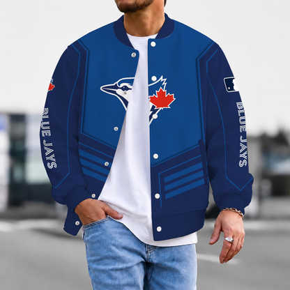 FLASH SALE - NEW CUSTOMIZED MLB12 TBJ TORONTO BLUE JAYS SATIN VARSITY & BASEBALL JACKET