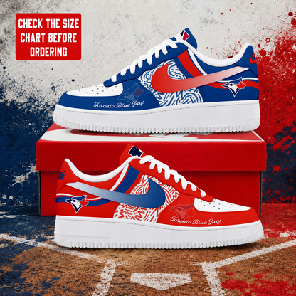 LIMITED EDITION - NEW CUSTOMIZED MLB12 TBJ TORONTO BLUE JAYS AF1 SHOES