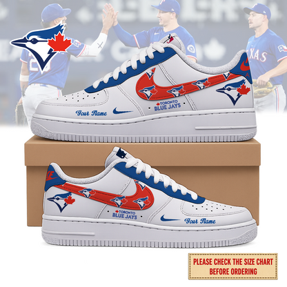 VIRAL EDITION - NEW CUSTOMIZED MLB12 TBJ TORONTO BLUE JAYS AF1 SHOES
