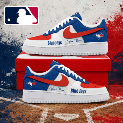 LIMITED EDITION - NEW CUSTOMIZED MLB12 TBJ TORONTO BLUE JAYS AF1 SHOES