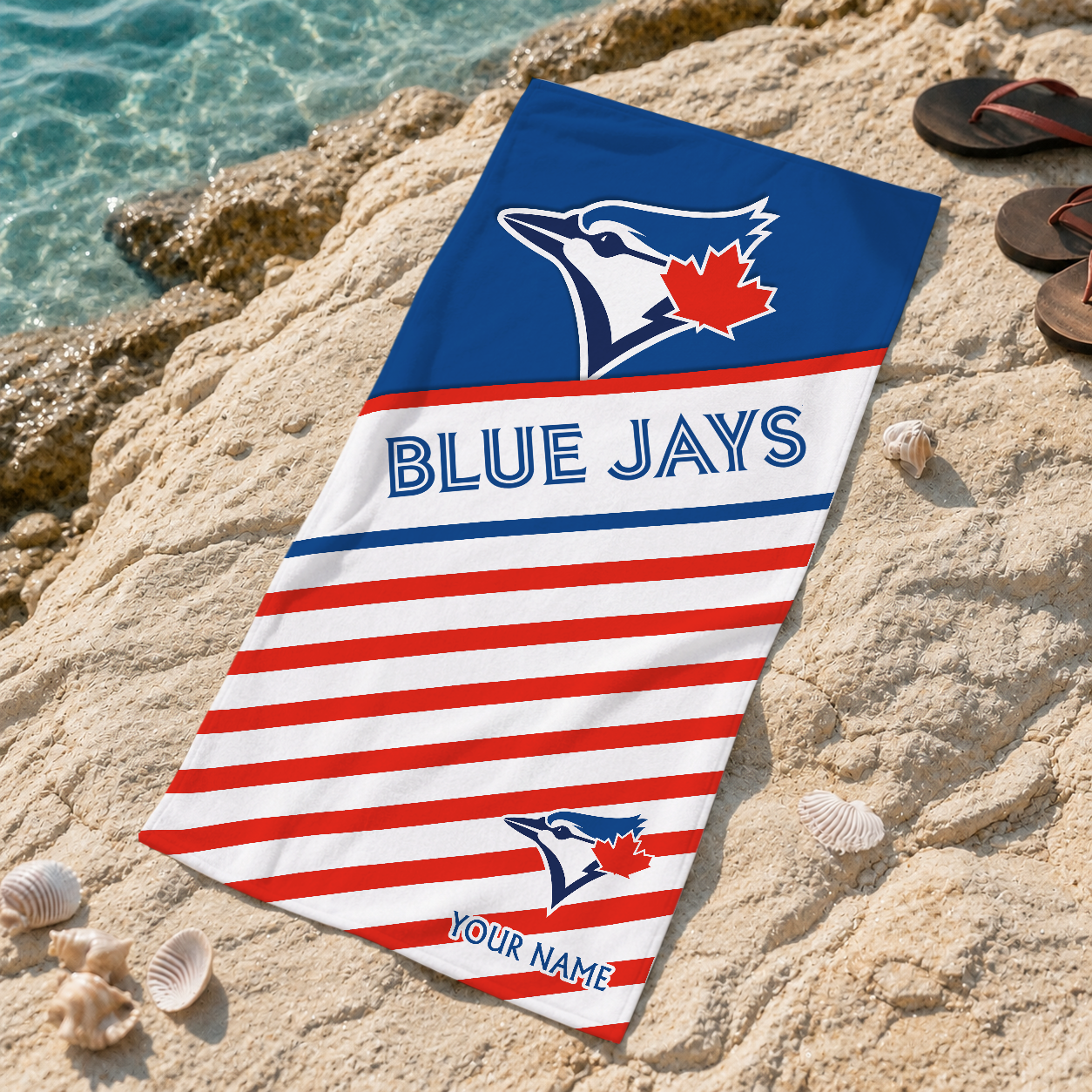 FINAL SALE - NEW CUSTOMIZED MLB12 TBJ TORONTO BLUE JAYS BEACH TOWEL FOR FAN