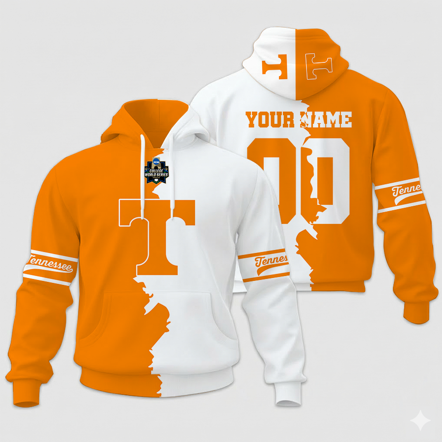 LIMITED EDITION - NEW CUSTOMIZED NCAA COLLEGE WORLD SERIES 12-TNV TN VOLUNTEERS UNISEX HOODIE & ZIP HOODIE