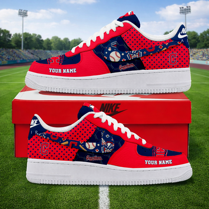 SPECIAL OFFER - NEW CUSTOMIZED MLB13 CGS CLEVELAND GUARDIANS AF1 SNEAKERS