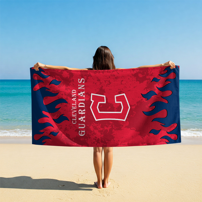 LIMITED EDITION - NEW CUSTOMIZED MLB13 CGS CLEVELAND GUARDIANS BEACH TOWEL FOR FAN
