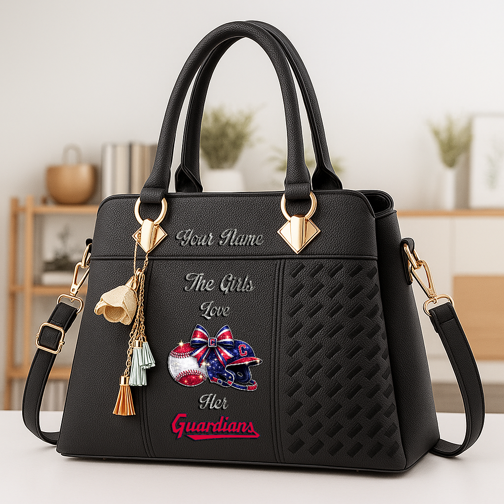 LIMITED EDITION - NEW CUSTOMIZED MLB13 CGS CLEVELAND GUARDIANS ZIP HANDBAG MULTICOLOR