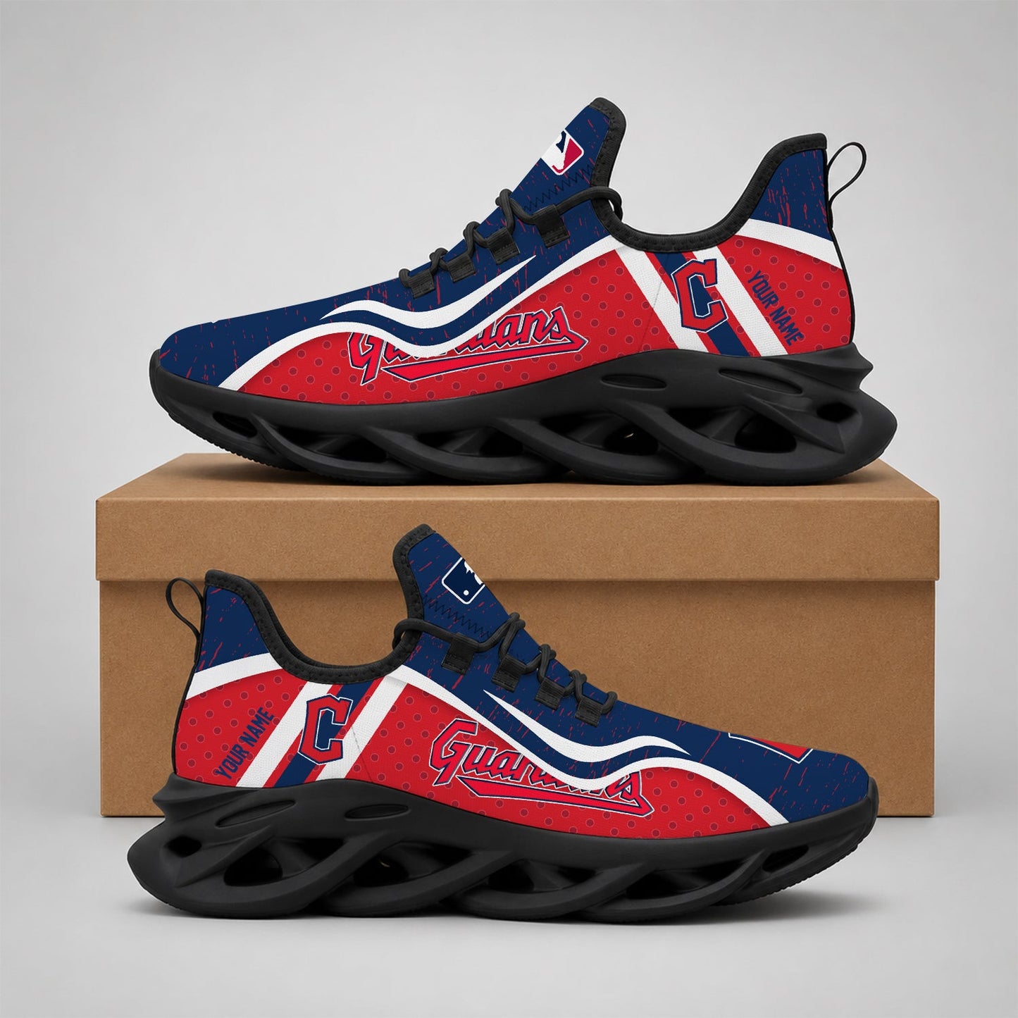 VIRAL EDITION - NEW CUSTOMIZED MLB13 CGS CLEVELAND GUARDIANS MAX SOUL SHOES