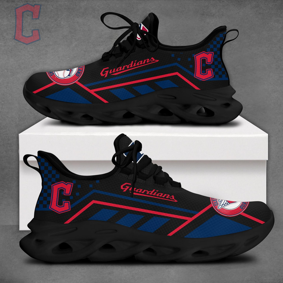 SPECIAL EDITION - NEW CUSTOMIZED MLB13 CGS CLEVELAND GUARDIANS MAX SOUL SHOES
