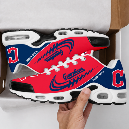 LIMITED EDITION - NEW CUSTOMIZED MLB13 CGS CLEVELAND GUARDIANS AIR MAX PLUS SNEAKERS