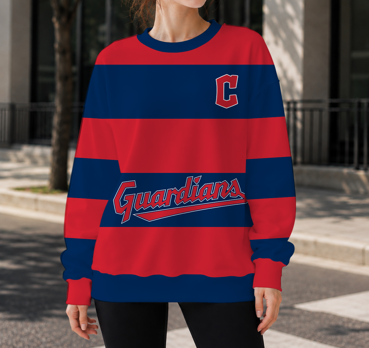 FINAL SALE - NEW CUSTOMIZED MLB13 CGS CLEVELAND GUARDIANS UNISEX SWEATSHIRT