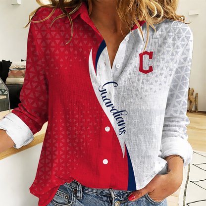 LIMITED EDITION - NEW CUSTOMIZED MLB13 CGS CLEVELAND GUARDIANS WOMEN CASUAL SHIRT