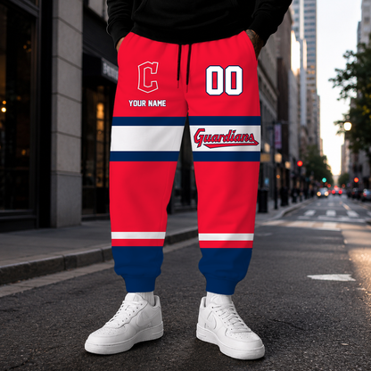 EXCLUSIVE EDITION - NEW CUSTOMIZED MLB13 CGS CLEVELAND GUARDIANS SWEATPANTS