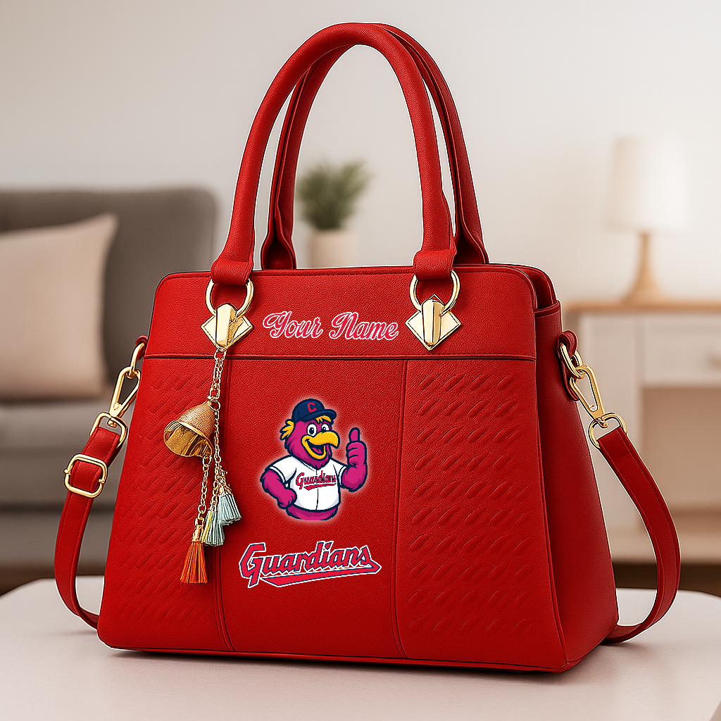 LIMITED EDITION - NEW CUSTOMIZED MLB13 CGS CLEVELAND GUARDIANS ZIP HANDBAG MULTICOLOR