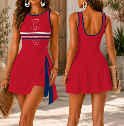 LIMITED EDITION - NEW CUSTOMIZED MLB13 CGS CLEVELAND GUARDIANS WOMEN'S SUMMER SKORT DRESS