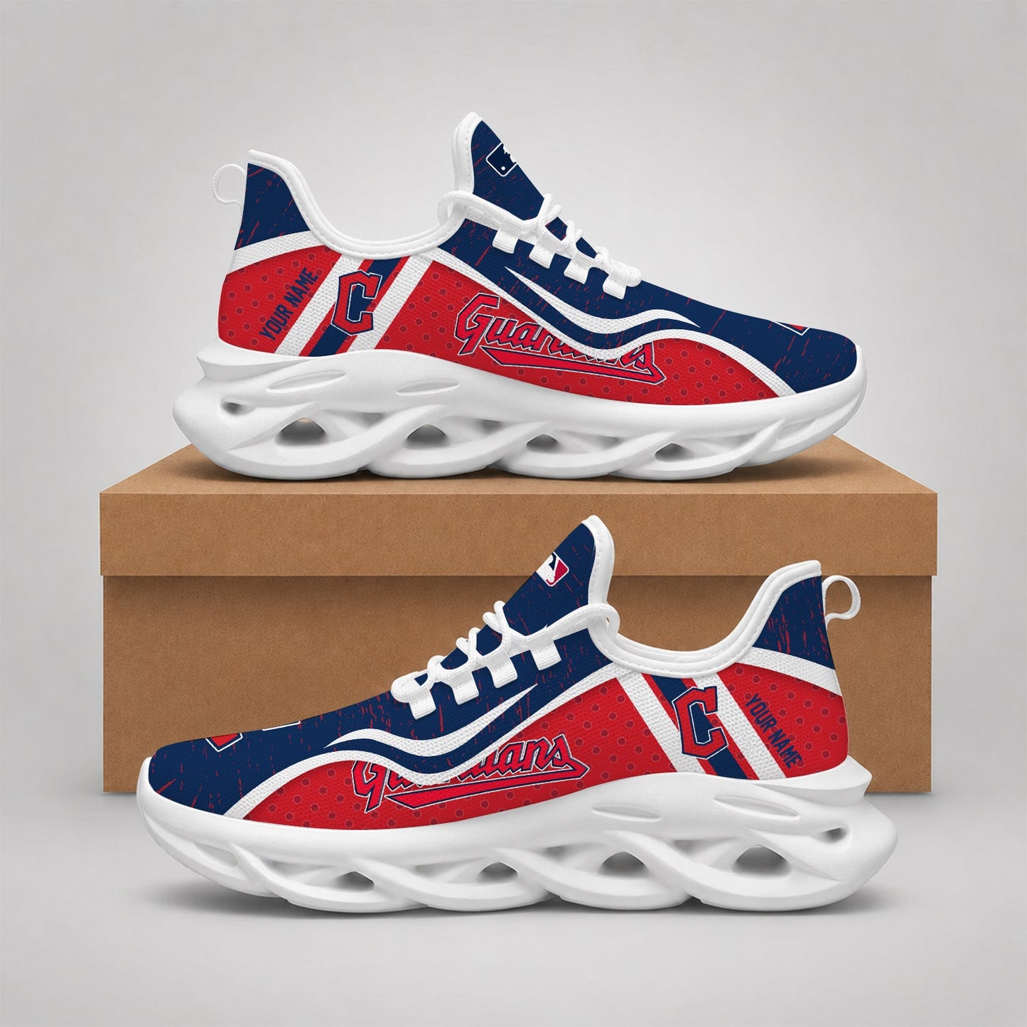 VIRAL EDITION - NEW CUSTOMIZED MLB13 CGS CLEVELAND GUARDIANS MAX SOUL SHOES
