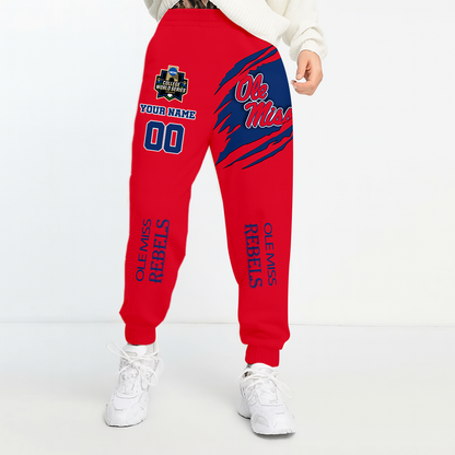 LIMITED EDITION- NEW CUSTOMIZED NCAA CWS13 OMR OLE MISS REBELS UNISEX LONG PANTS