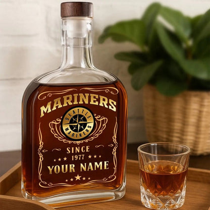 LIMITED EDITION - NEW CUSTOMIZED MLB14 SMS SEATTLE MARINERS LUXURY WHISKEY BOTTLE 450ML