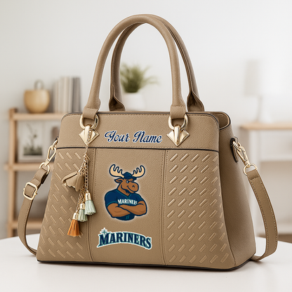 LIMITED EDITION - NEW CUSTOMIZED MLB14 SMS SEATTLE MARINERS ZIP HANDBAG MULTICOLOR