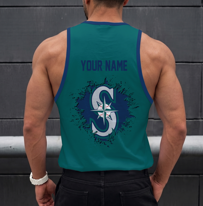 LIMITED EDITION - NEW CUSTOMIZED MLB14 SEATTLE MARINERS UNISEX TANK TOP