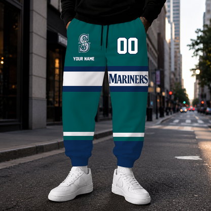 EXCLUSIVE EDITION - NEW CUSTOMIZED MLB14 SMS SEATTLE MARINERS SWEATPANTS