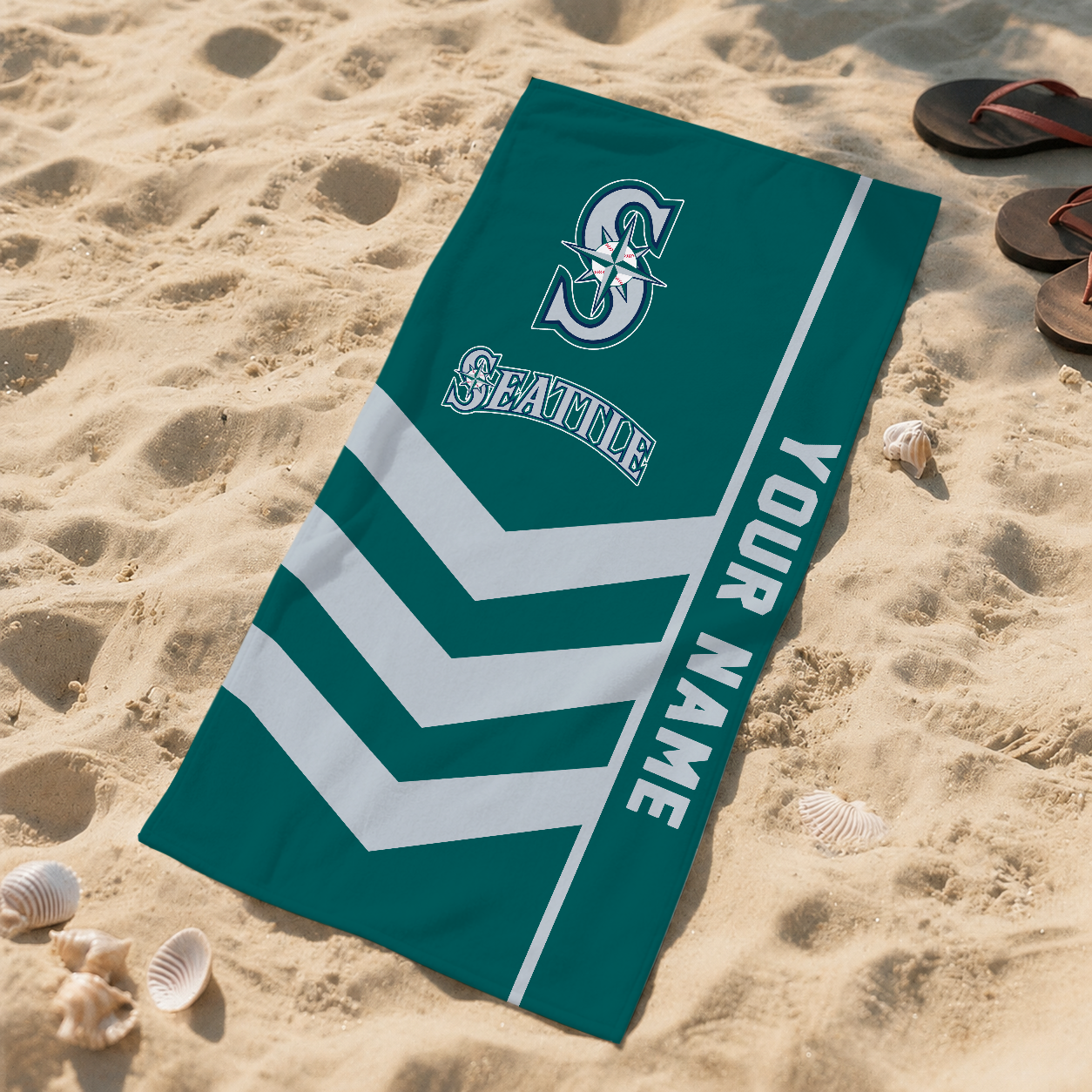HOT DEAL - NEW CUSTOMIZED MLB14 SMS SEATTLE MARINERS BEACH TOWEL FOR FAN