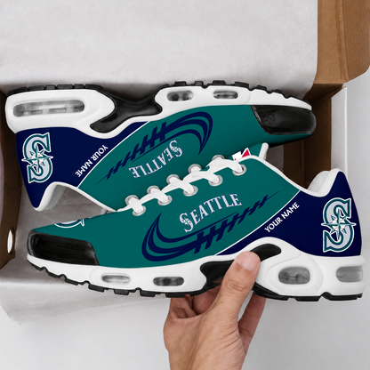 LIMITED EDITION - NEW CUSTOMIZED MLB14 SMS SEATTLE MARINERS AIR MAX PLUS SNEAKERS
