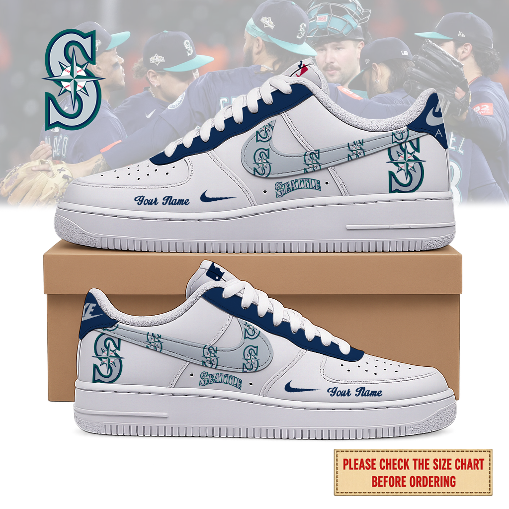 VIRAL EDITION - NEW CUSTOMIZED MLB14 SMS SEATTLE MARINERS AF1 SHOES