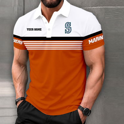 FINAL CLEARANCE - NEW CUSTOMIZED MLB14 SMS SEATTLE MARINERS POLO SHIRT