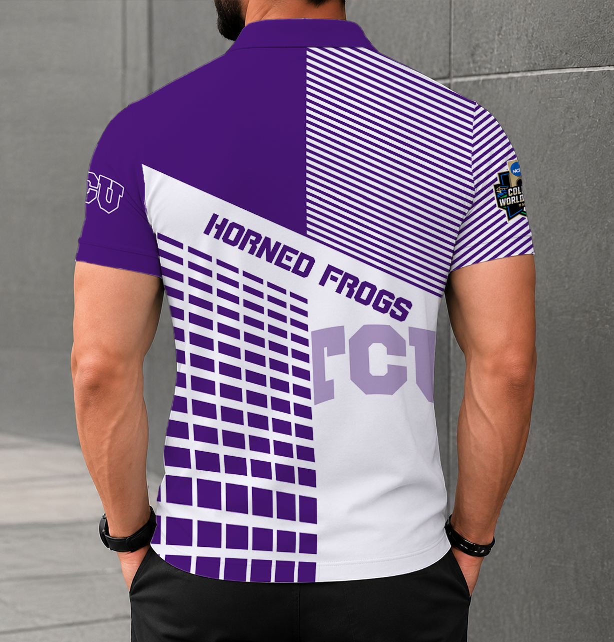 LIMITED EDITION - NEW CUSTOMIZED NCAA CWS14 THF TCU HORNED FROGS POLO SHIRT