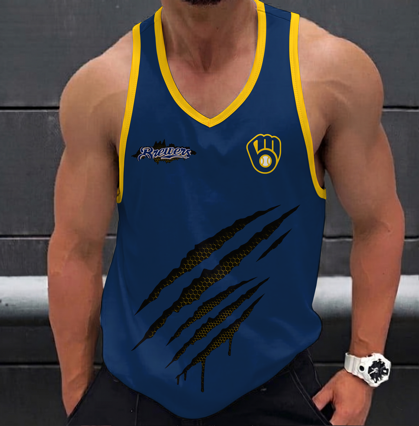 LIMITED EDITION - NEW CUSTOMIZED MLB15 MILWAUKEE BREWERS UNISEX TANK TOP