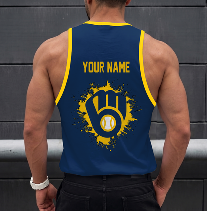LIMITED EDITION - NEW CUSTOMIZED MLB15 MILWAUKEE BREWERS UNISEX TANK TOP