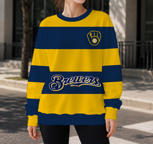 FINAL SALE - NEW CUSTOMIZED MLB15 MBS MILWAUKEE BREWERS UNISEX SWEATSHIRT