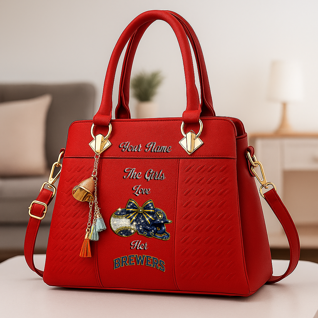 LIMITED EDITION - NEW CUSTOMIZED MLB15 MBS MILWAUKEE BREWERS ZIP HANDBAG MULTICOLOR