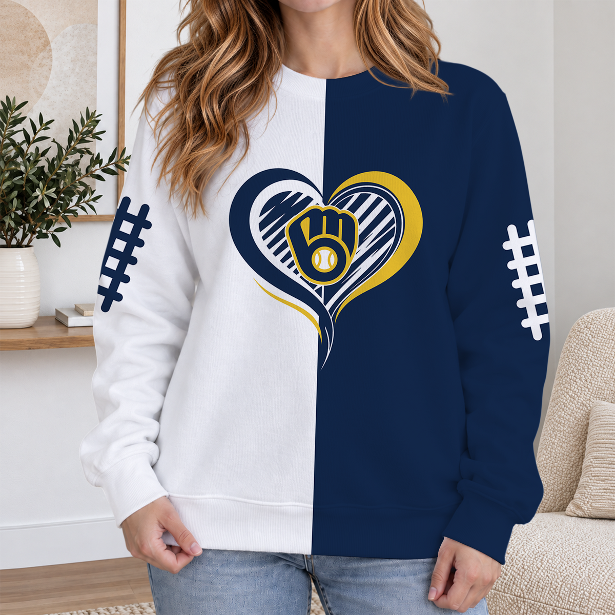 LIMITED EDITION - NEW CUSTOMIZED MLB15 MBS MILWAUKEE BREWERS RIBBED HOODIE & SWEATSHIRT
