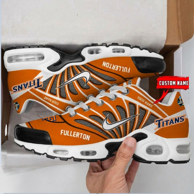 HOT DEAL - NEW CUSTOMIZED NCAA CWS16 CFT CS FULLERTON TITANS UNISEX AIR MAX PLUS SNEAKERS