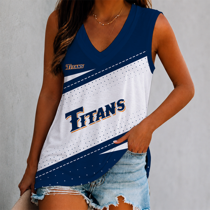 FINAL SALE - NEW CUSTOMIZED NCAA CWS16 CFT CAL STATE FULLERTON TITANS WOMEN'S V-NECK TANK TOP