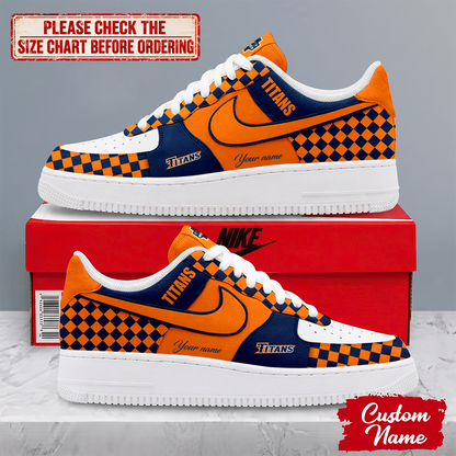 EXCLUSIVE EDITION - NEW CUSTOMIZED NCAA CWS16 CFT CAL STATE FULLERTON TITANS AF1 SHOES