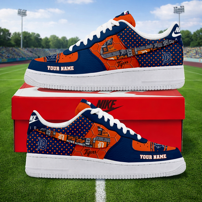 SPECIAL OFFER - NEW CUSTOMIZED MLB16 DTS DETROIT TIGERS AF1 SNEAKERS