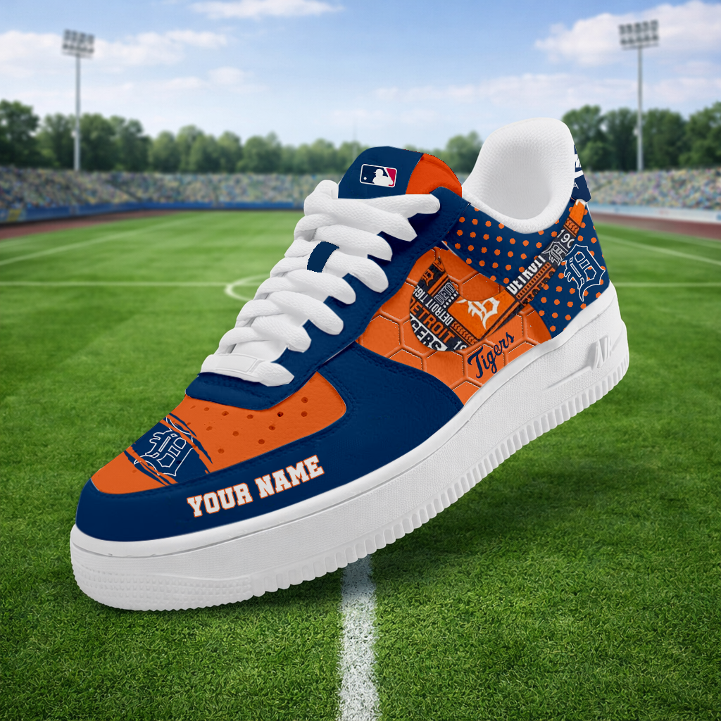 SPECIAL OFFER - NEW CUSTOMIZED MLB16 DTS DETROIT TIGERS AF1 SNEAKERS