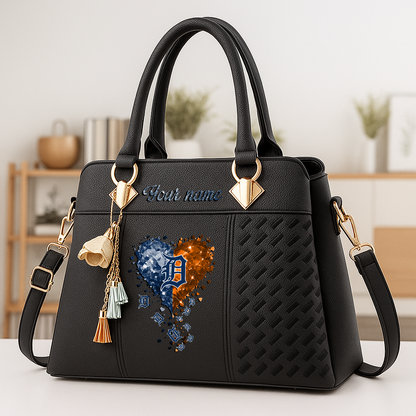 LIMITED EDITION - NEW CUSTOMIZED MLB16 DTS DETROIT TIGERS ZIP HANDBAG MULTICOLOR