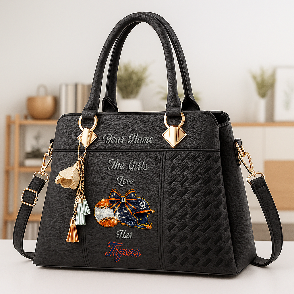 LIMITED EDITION - NEW CUSTOMIZED MLB16 DTS DETROIT TIGERS ZIP HANDBAG MULTICOLOR