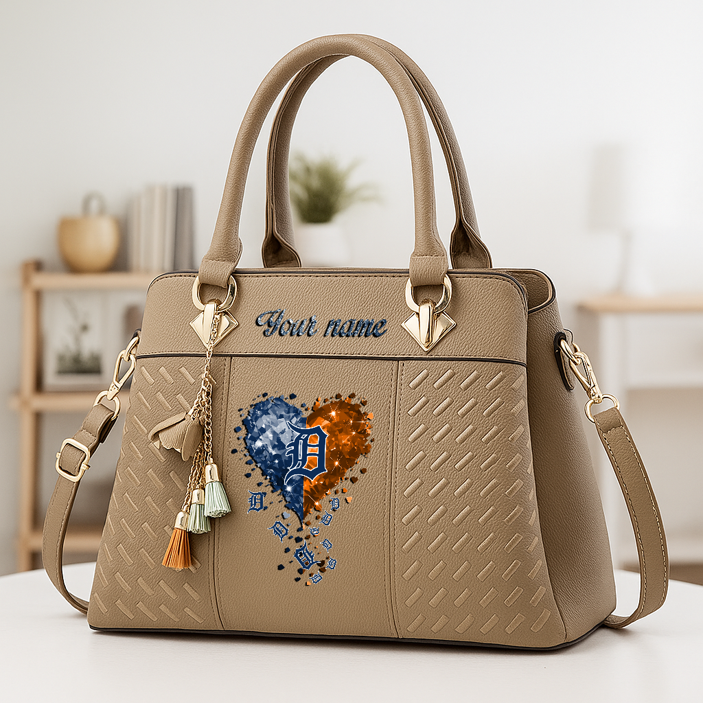 LIMITED EDITION - NEW CUSTOMIZED MLB16 DTS DETROIT TIGERS ZIP HANDBAG MULTICOLOR