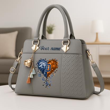 LIMITED EDITION - NEW CUSTOMIZED MLB16 DTS DETROIT TIGERS ZIP HANDBAG MULTICOLOR