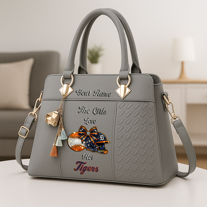 LIMITED EDITION - NEW CUSTOMIZED MLB16 DTS DETROIT TIGERS ZIP HANDBAG MULTICOLOR
