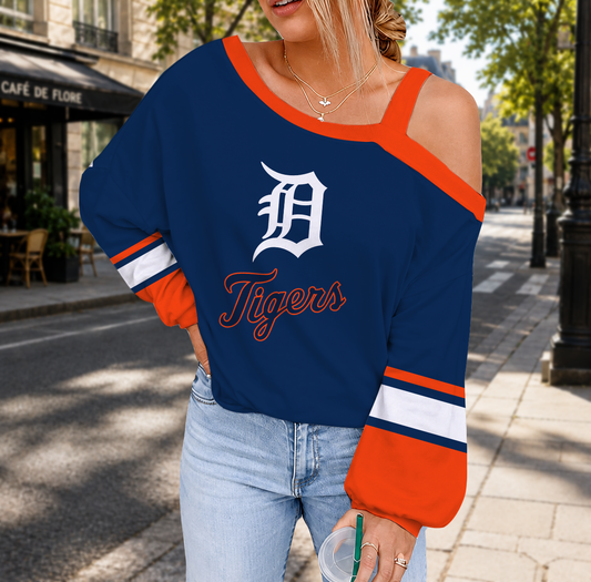 FINAL SALE - NEW CUSTOMIZED MLB16 DTS DETROIT TIGERS DROP SHOULDER SWEATSHIRT