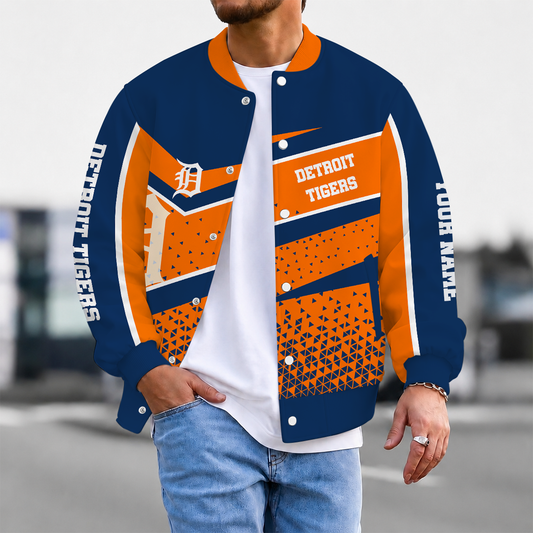 FINAL SALE - NEW CUSTOMIZED MLB16 DTS DETROIT TIGERS SATIN VARSITY & BASEBALL JACKET