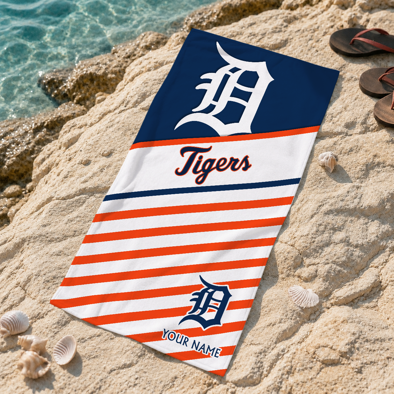 FINAL SALE - NEW CUSTOMIZED MLB16 DTS DETROIT TIGERS BEACH TOWEL FOR FAN