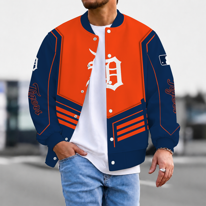 FLASH SALE - NEW CUSTOMIZED MLB16 DTS DETROIT TIGERS SATIN VARSITY & BASEBALL JACKET