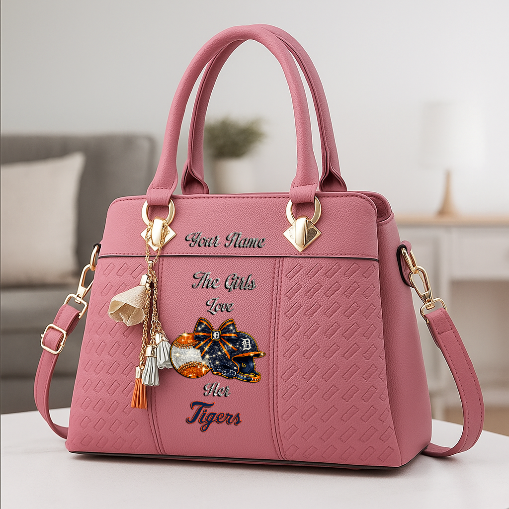 LIMITED EDITION - NEW CUSTOMIZED MLB16 DTS DETROIT TIGERS ZIP HANDBAG MULTICOLOR