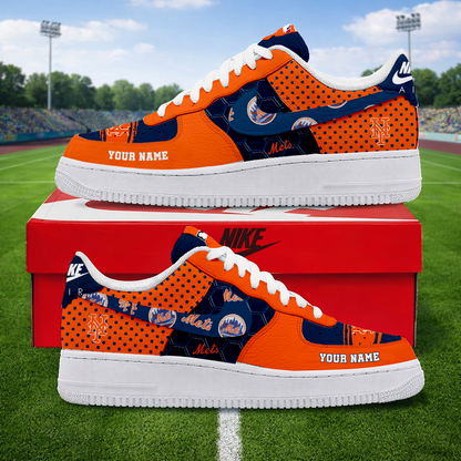SPECIAL OFFER - NEW CUSTOMIZED MLB17 NYM NEW YORK METS AF1 SNEAKERS
