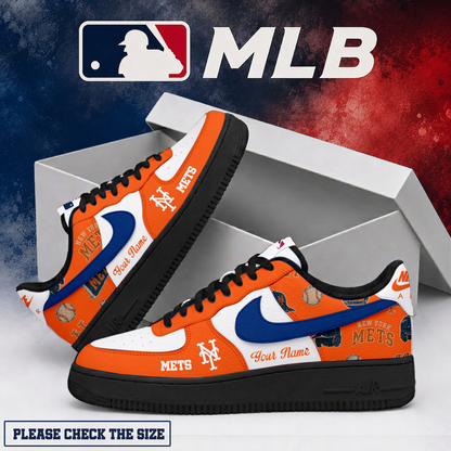 LIMITED EDITION - NEW CUSTOMIZED MLB17 NYM NEW YORK METS AF1 SHOES